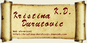Kristina Durutović vizit kartica